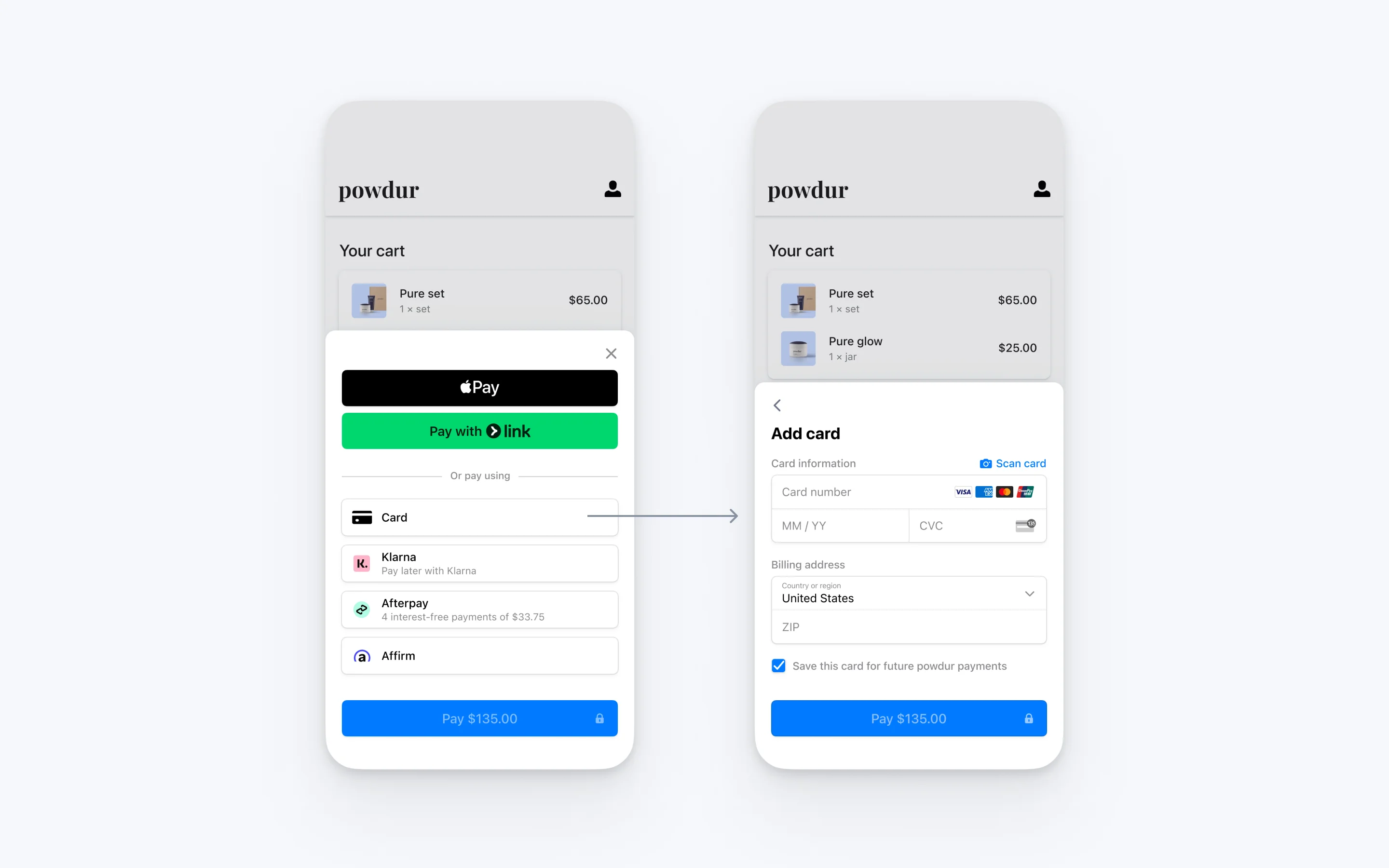 Stripe mobile checkout flow